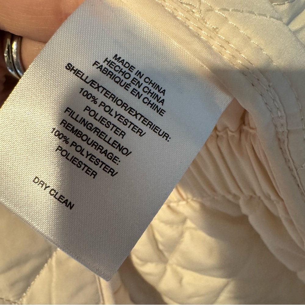 Jones New York Women's Off White Diamond-Quilted Tipped Jacket | M - Picture 6 of 7